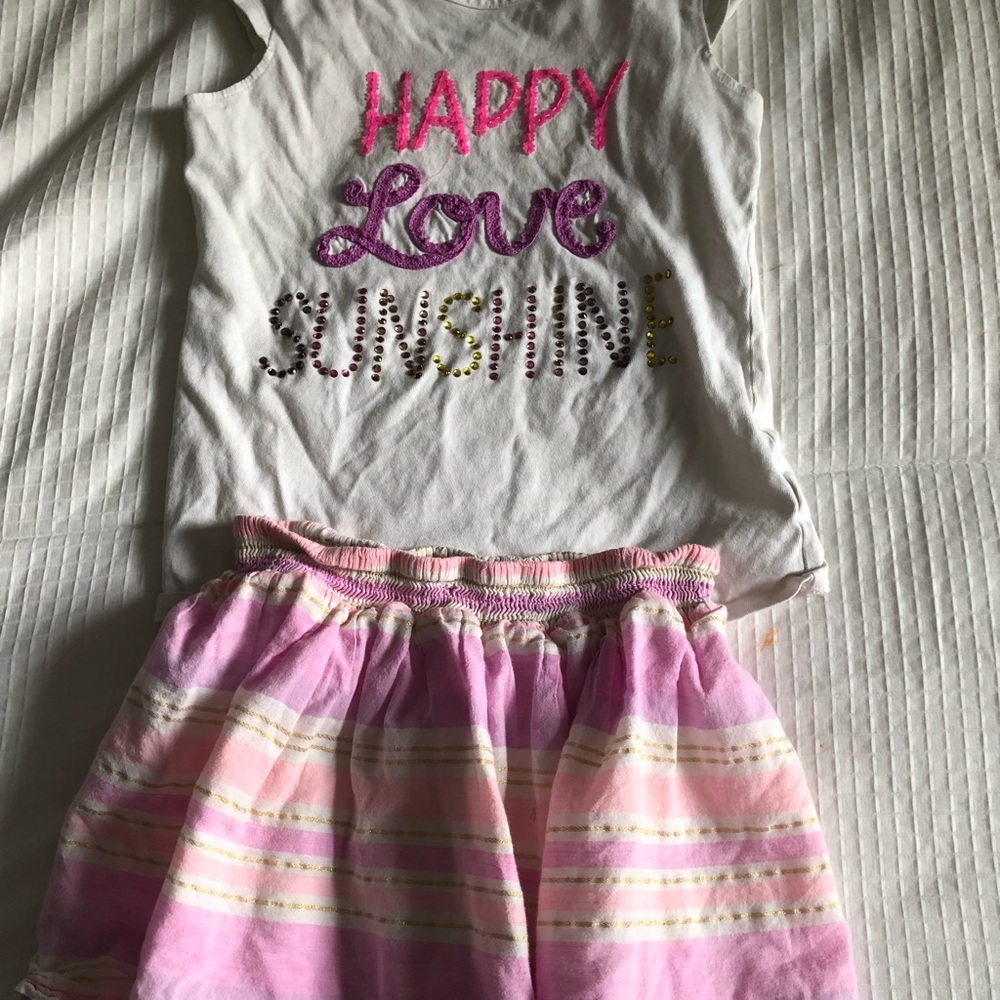 T-shirt and skirt